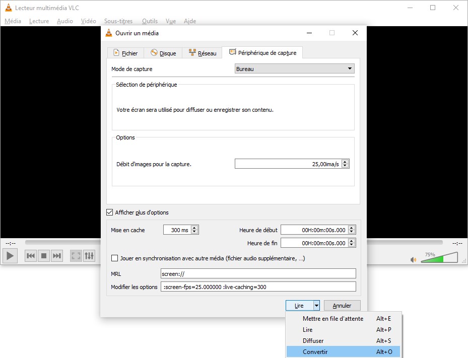 Créer une capture vidéo avec le player vidéo VLC pour réaliser un screencast avec VLC